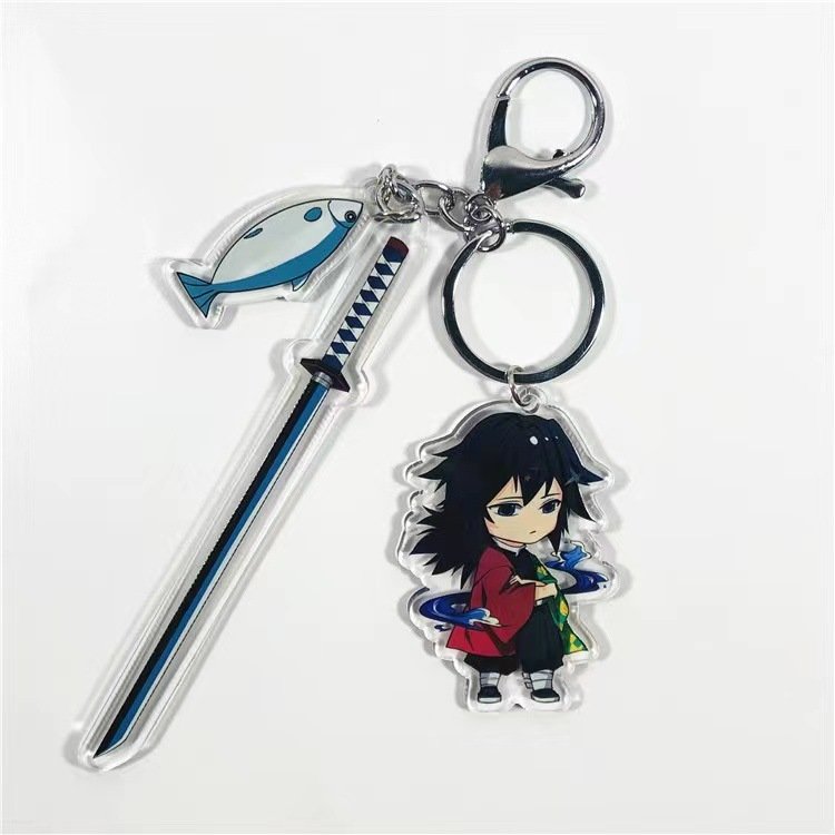 Anime Demon Slayer Characters Pendant Acrylic Keyring Car Accessories Keychain Acrylic Bag Pendant for Friends Gifts Jewelry