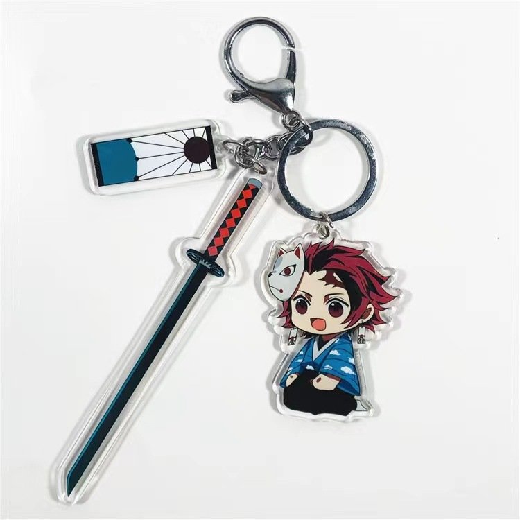 Anime Demon Slayer Characters Pendant Acrylic Keyring Car Accessories Keychain Acrylic Bag Pendant for Friends Gifts Jewelry