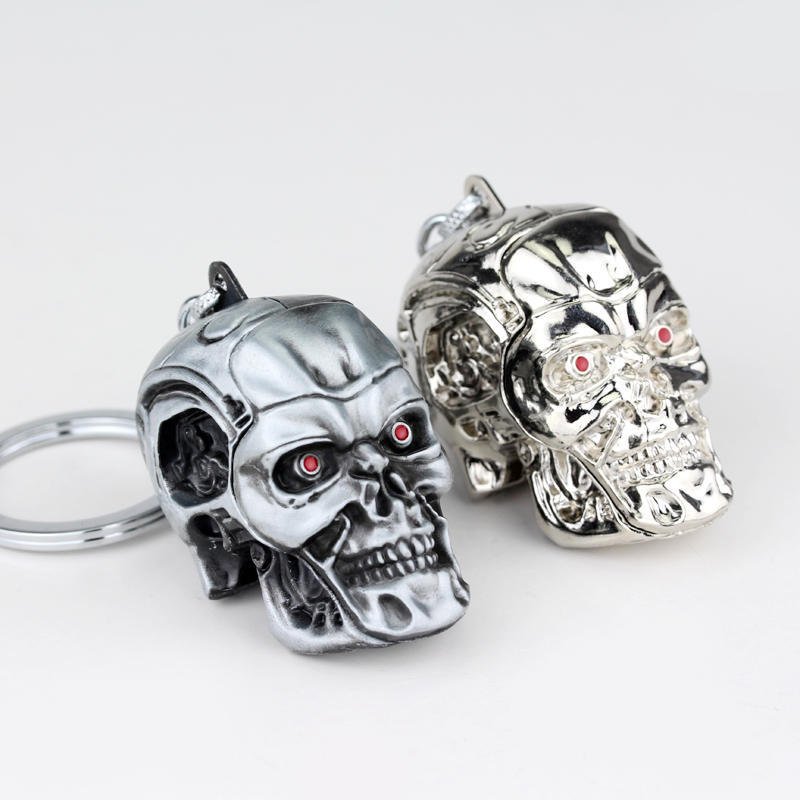 Men Women Fashion Pendant keyring Jewelry Car Key Accessories Vintage Charm Terminator Skull Head Keychain
