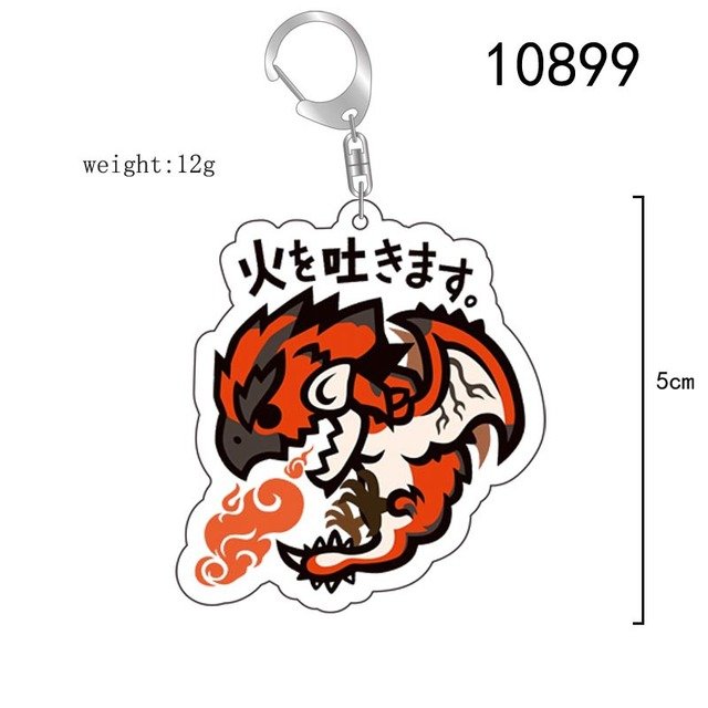 Anime Monster Hunter KeyChain Women Key Chain for Men Key Ring Acrylic Car Keyring Party Pendant Japan Girls Gift Accessories