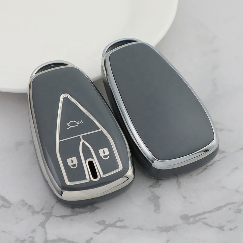 Sliver Edge TPU Car Key Case Cover ForUNI-V UNI-T UNI-K Kaicene F70 Silicone Key Accessories