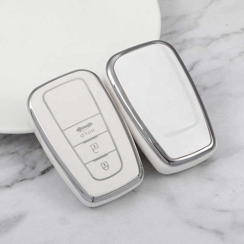 Silver Edge Soft TPU Car Key Cover For Toyota Camry RAV4 Highlander Avalon Prius Corolla GT86 Key Accessories