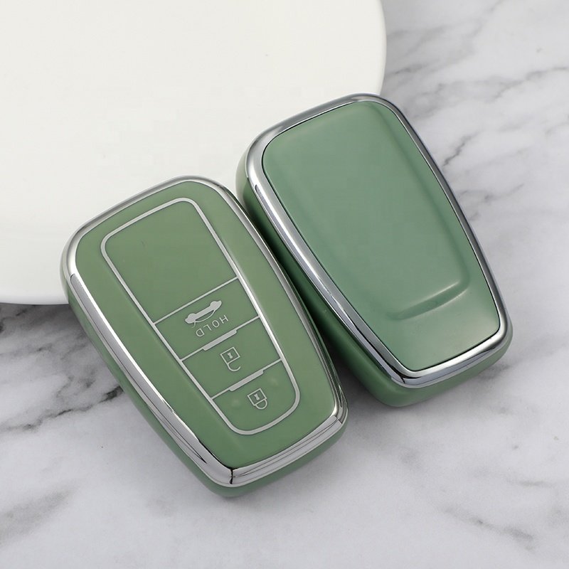 Silver Edge Soft TPU Car Key Cover For Toyota Camry RAV4 Highlander Avalon Prius Corolla GT86 Key Accessories