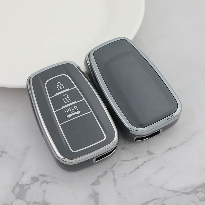Silver Edge Soft TPU Car Key Cover For Toyota Camry RAV4 Highlander Avalon Prius Corolla GT86 Key Accessories