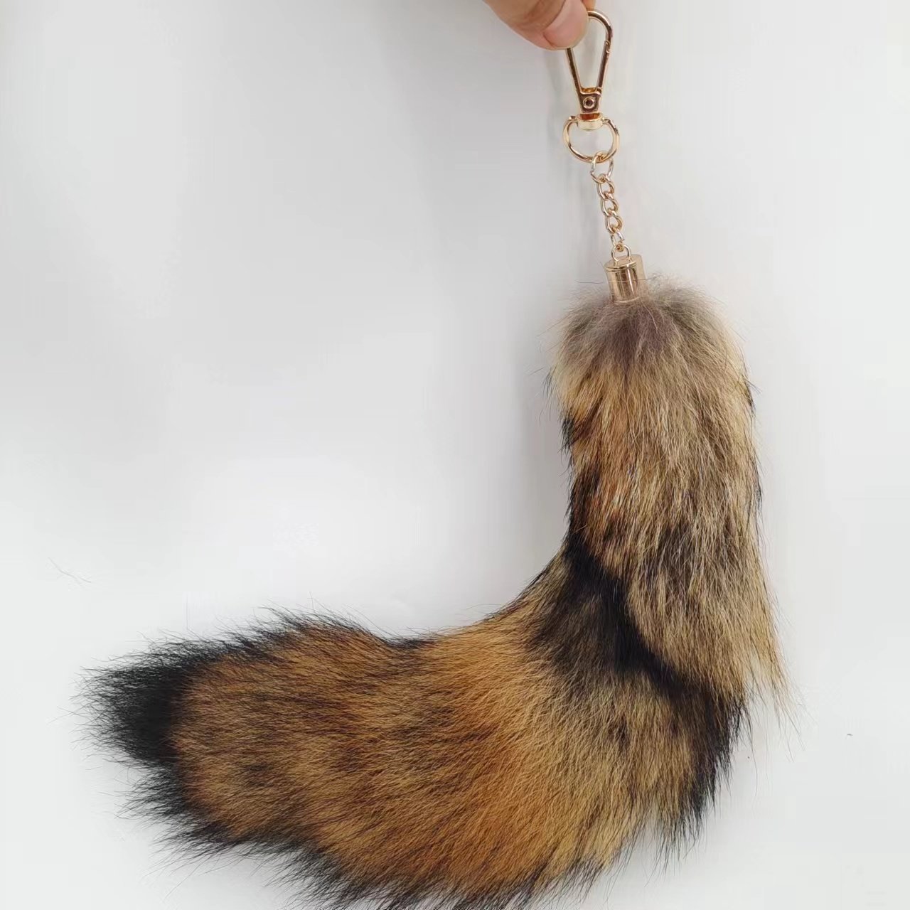 2024 Cute Wolf Fox Tail Fur Car Keychains Fluffy Pompom Pendant Key Ring Holder Women Men's Other Clothing Accessories Gift