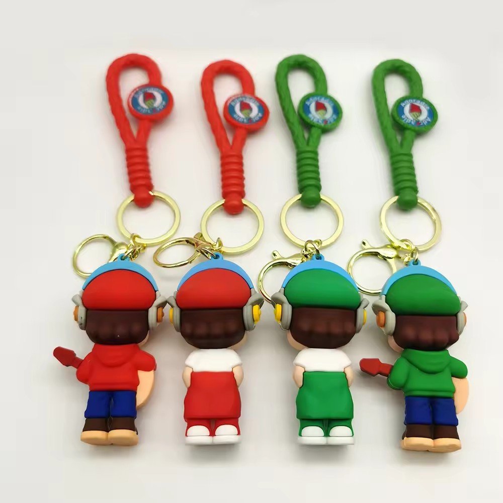 Wholesale 2024 New Style Custom 3D PVC Cute Cartoon Anime Toys kids Rubber key chains Plastic key chains