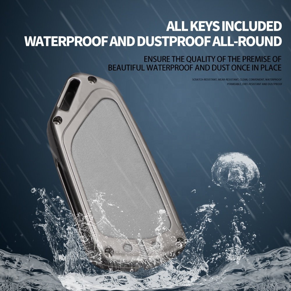For VW ID4 Volkswagen Swift Key Case Protection Lethher Keychain Remote Cover 4-button Zinc Alloy Car Key Cover