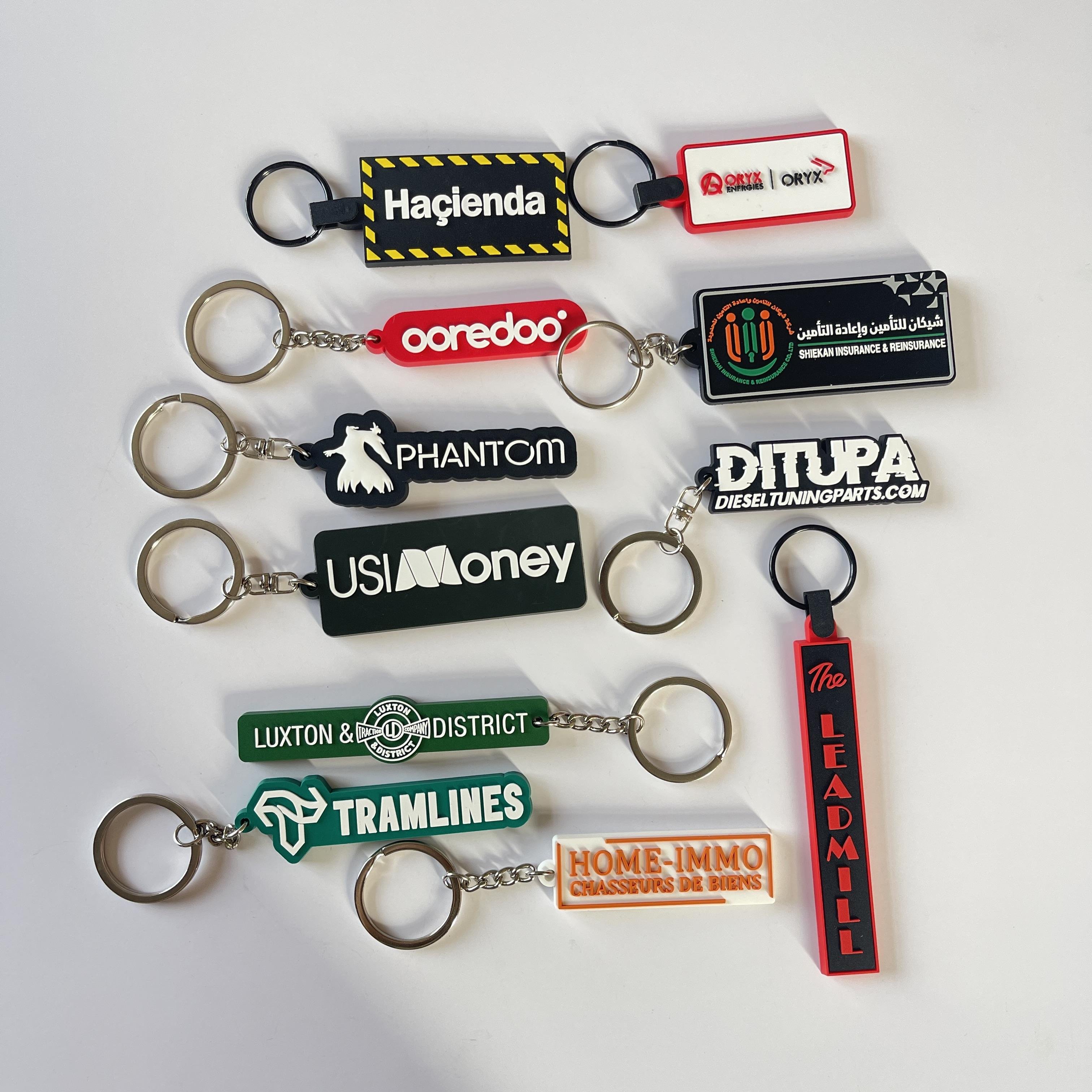 Promotional 2D 3D Soft PVC Letter Key ring Customized Your Own Logo Rubber Keyring Personalized Custom Accessories KeyChain