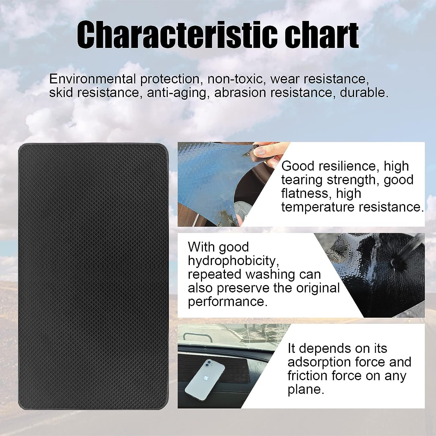 Car Dash Accessories Anti Slip Sticky Gel Pads Dashboard Non Slip Pad for Car Anti Slide Dash Cell Phone Mount Holder Mat