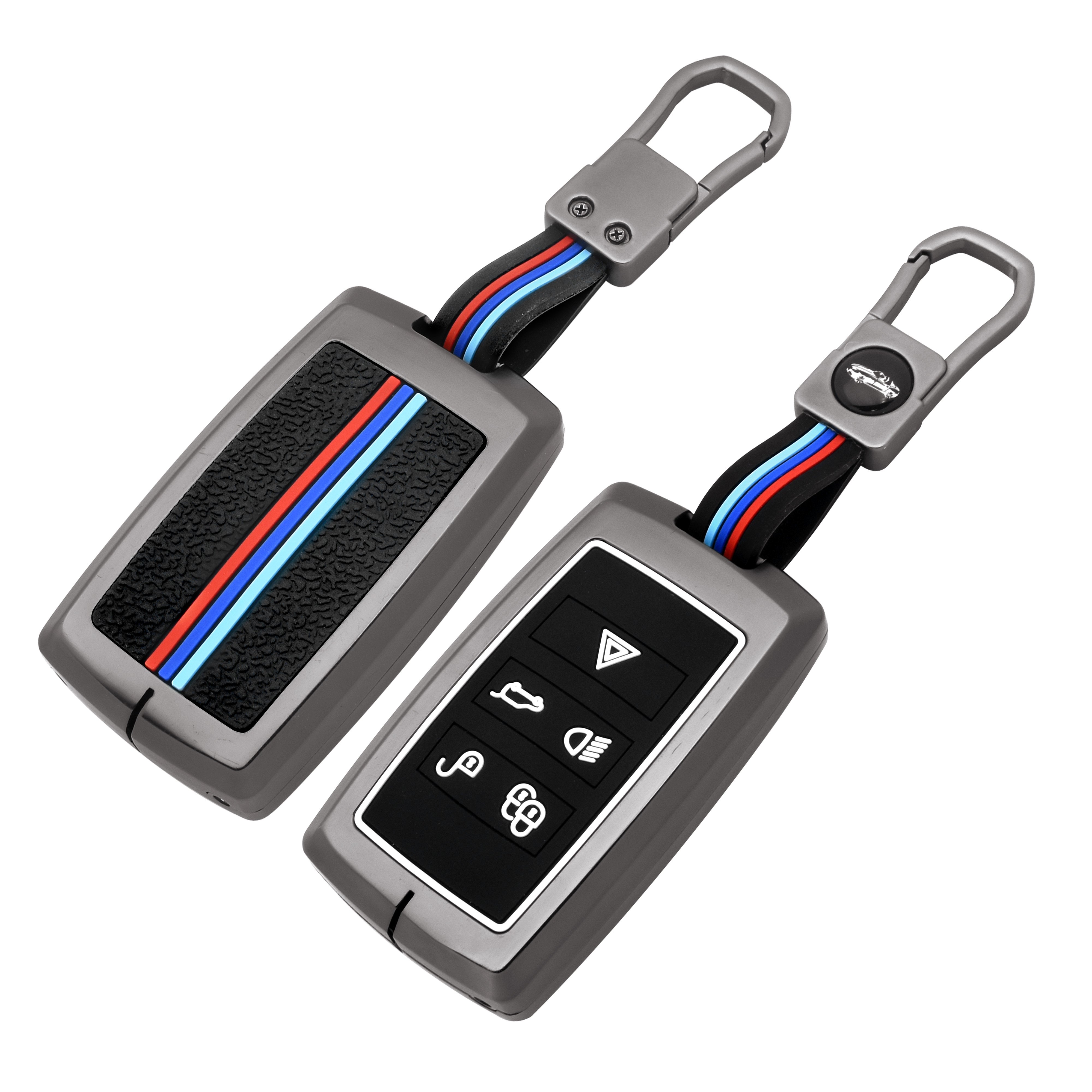 DM Luxury Car Key Bag All-around Land Rover Smart silicone metal Car Key Cover Case for LandRover Evoque for Jaguar Accessories