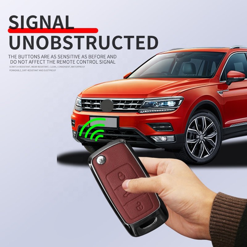 For Zinc Alloy VW Leather Keys Skoda Women Polo Protective Volkswagen Jetta 2016 Car Key Cover