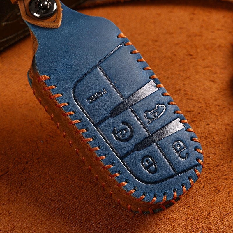 Genuine Leather Car Key Case for jeep renegade wrangler jk accessories 2010-2022 Car Key Cover