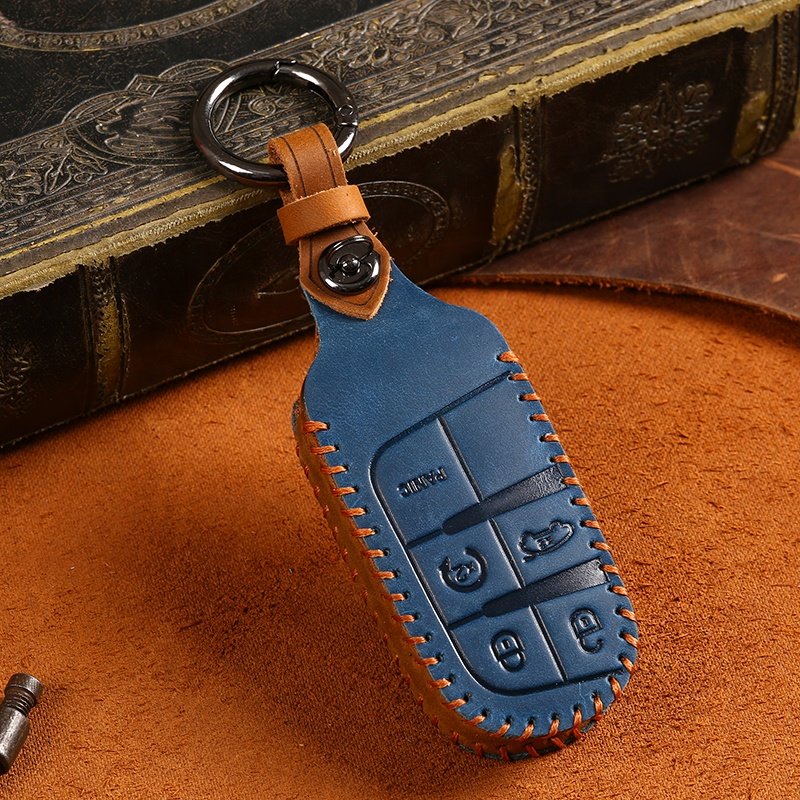 Genuine Leather Car Key Case for jeep renegade wrangler jk accessories 2010-2022 Car Key Cover