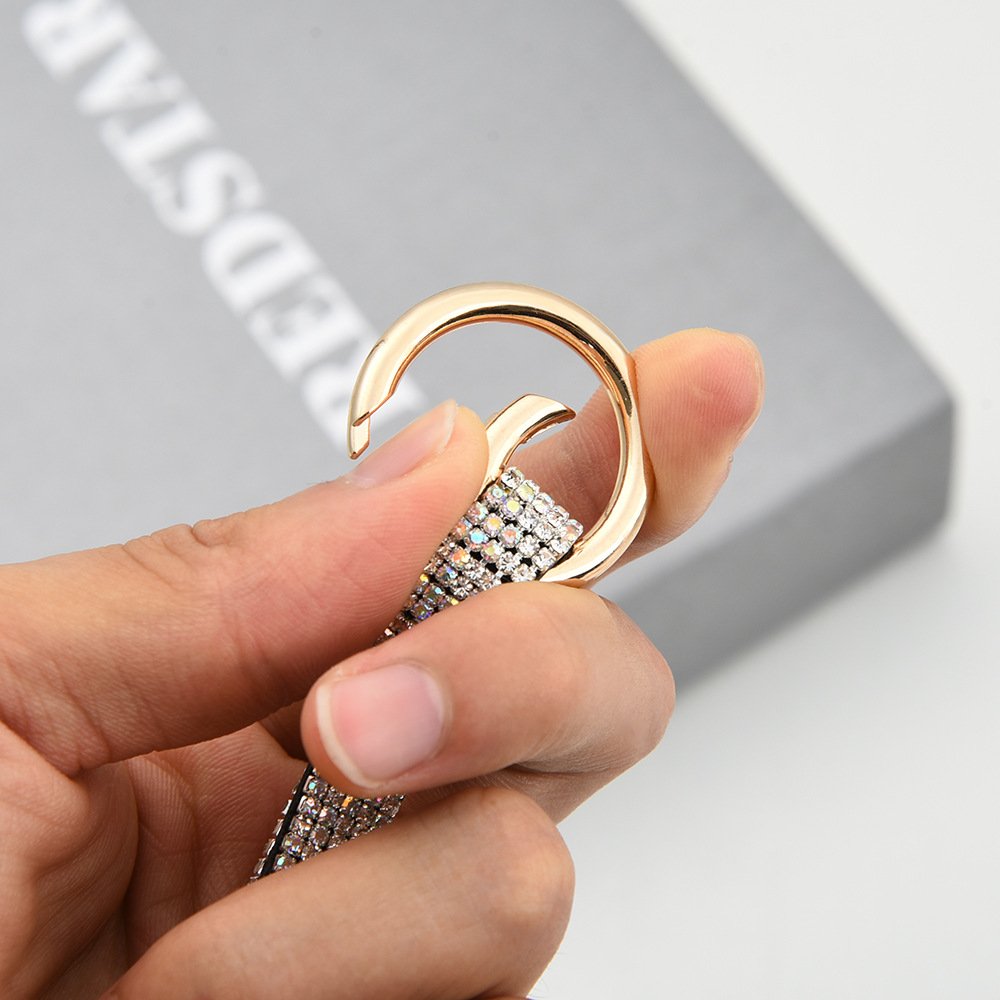 New Design Five Star Crystal Key Chain Fashion Full Diamond Zircon Star Rhinestone Keychain For Car Bag Accessories