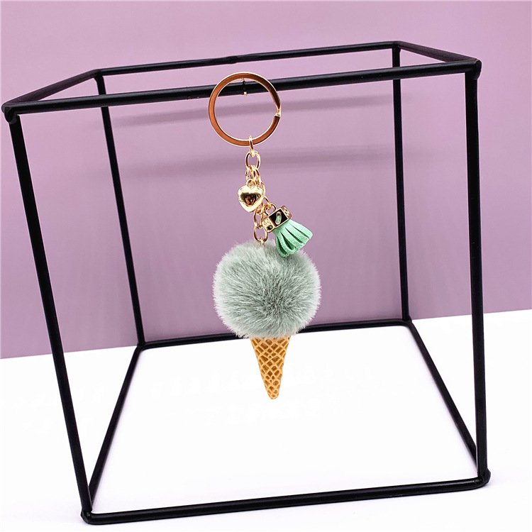 Lilangda Cute Bag Cartoon Plush Pendant Car Key Creative Gift Wholesale Ice Cream Keychain