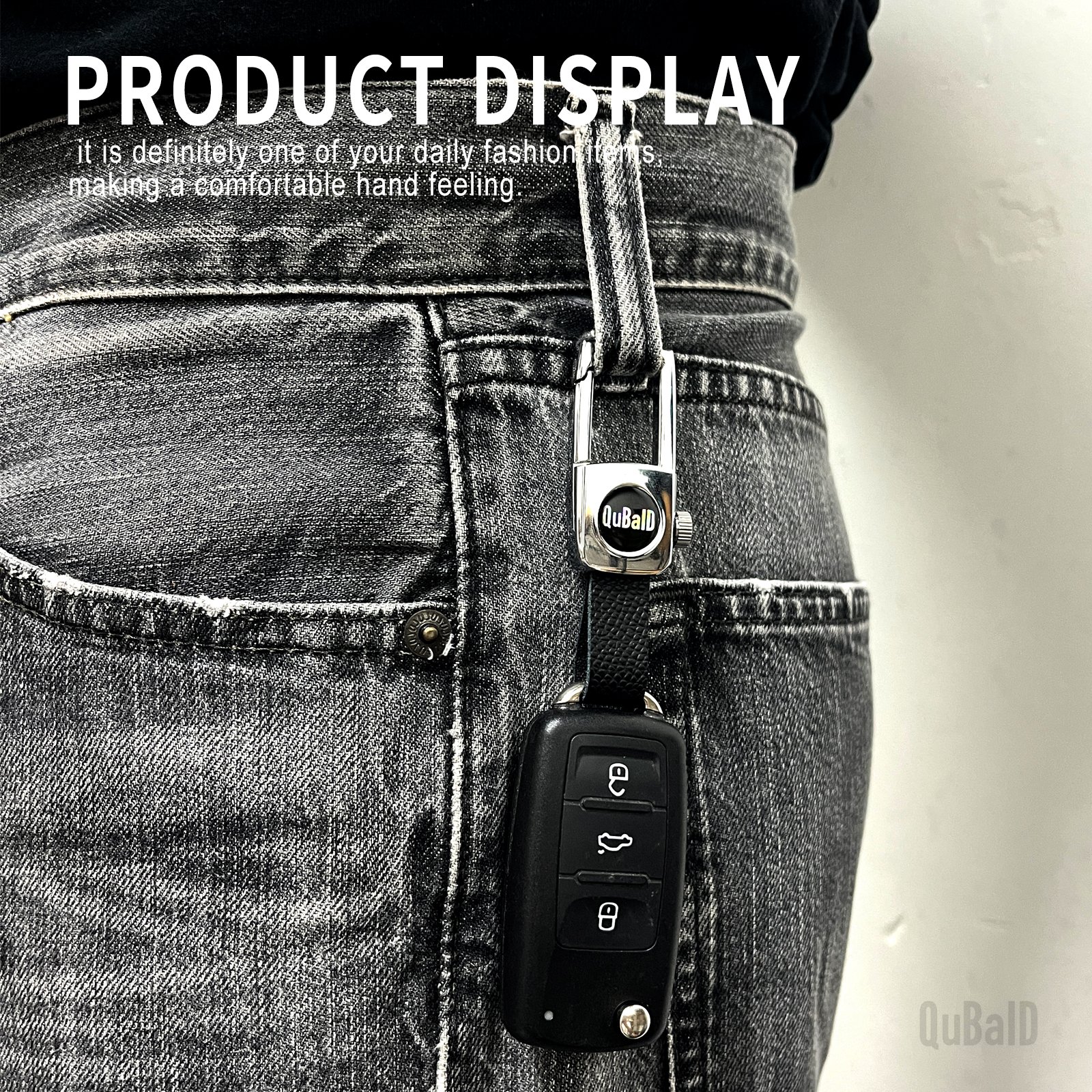 New Fashion Blank Key Ring Car Keychain Metal Leather Key Chain Holder Easy Installation Car Key Accessories