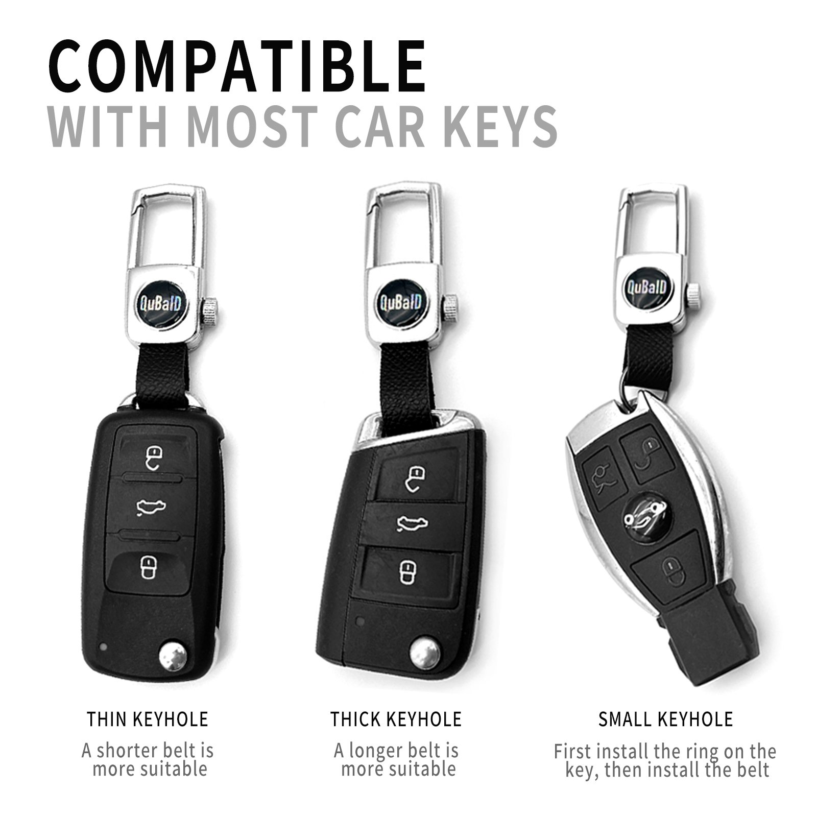 New Fashion Blank Key Ring Car Keychain Metal Leather Key Chain Holder Easy Installation Car Key Accessories
