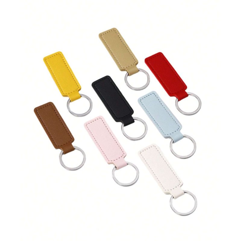 Personalized Keychain Reusable Car Key Accessories Multifunctional PU Leather Blank Keychain