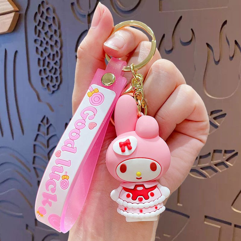 Cartoon Princess Sanrios Doll Keychain Exquisite Doll Bag Pendant Car Chain Accessories Small Gifts Wholesale