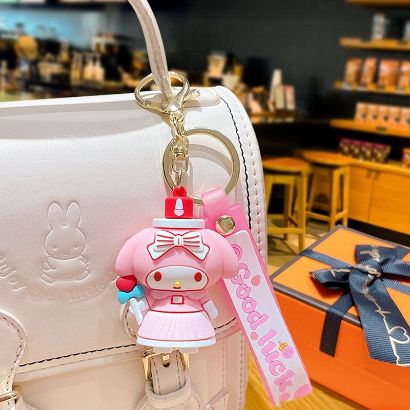 Cartoon Princess Sanrios Doll Keychain Exquisite Doll Bag Pendant Car Chain Accessories Small Gifts Wholesale
