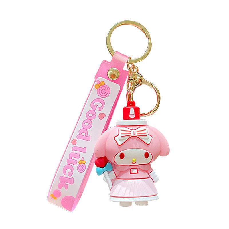 Cartoon Princess Sanrios Doll Keychain Exquisite Doll Bag Pendant Car Chain Accessories Small Gifts Wholesale