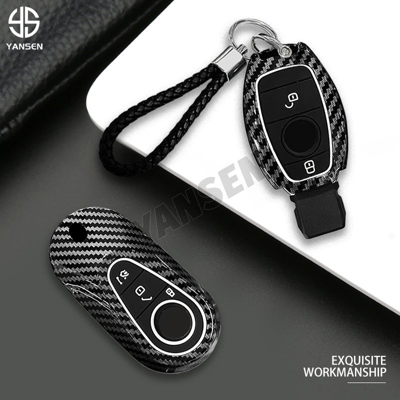 ABS Carbon fiber Remote Car Key For Mercedes Benz A B C S Class W206 W221 W204 S350 C260 S450 S500 2022 2023 2024