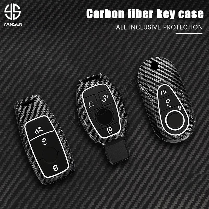ABS Carbon fiber Remote Car Key For Mercedes Benz A B C S Class W206 W221 W204 S350 C260 S450 S500 2022 2023 2024