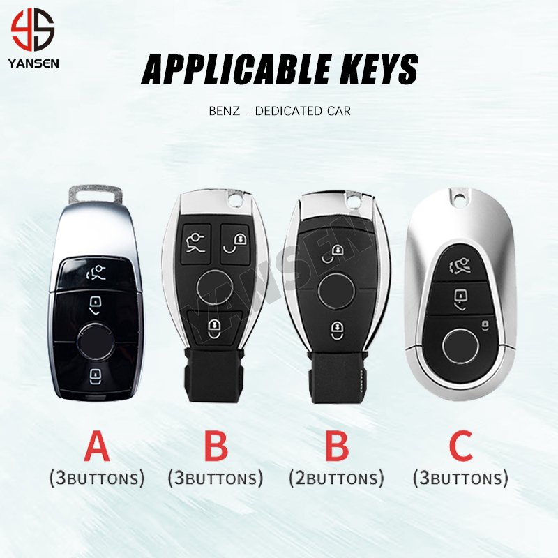 ABS Carbon fiber Remote Car Key For Mercedes Benz A B C S Class W206 W221 W204 S350 C260 S450 S500 2022 2023 2024