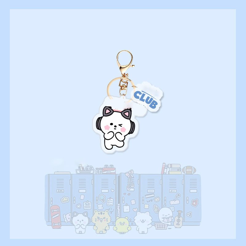 KPOP Chaewon Yunjin Acrylic Keychains Two Sides Photo Print Keyring Kazuha Eunchae Bag Car Key Accessories Fans Decorative Gifts