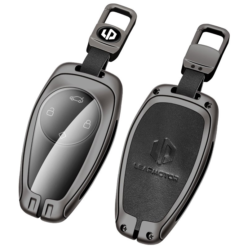Zinc Alloy Leather Car Remote Key Case Cover For Leapmotor C16 C11 C10 C01 T03 S01 Type Protector Shell Keychain Accessories