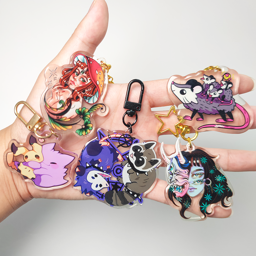 Wholesale Popular Customized Cheap Custom Printed Acrylic Keychain Make Own Epoxy Acrylic Keychain Gifts