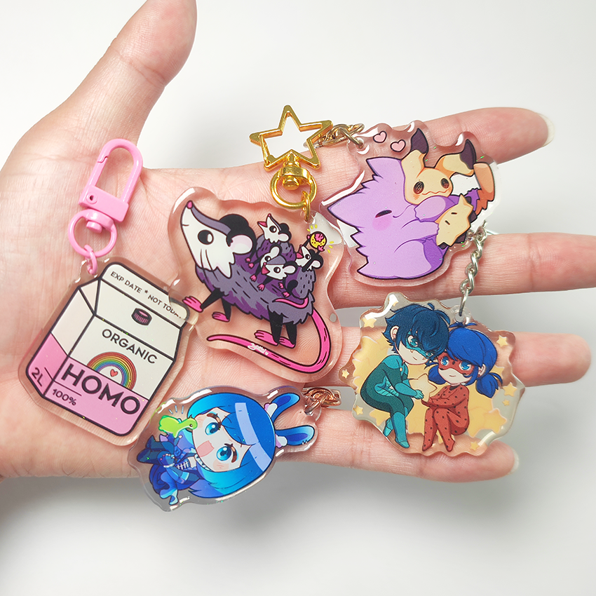 Wholesale Popular Customized Cheap Custom Printed Acrylic Keychain Make Own Epoxy Acrylic Keychain Gifts