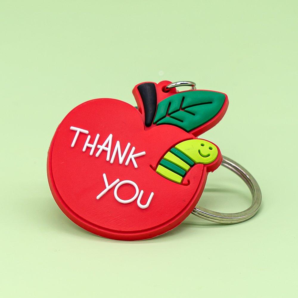 pvc key ring Sunflower avocado Cherry watermelon strawberry cartoon keychains plant keychains fit kids bag keys accessories