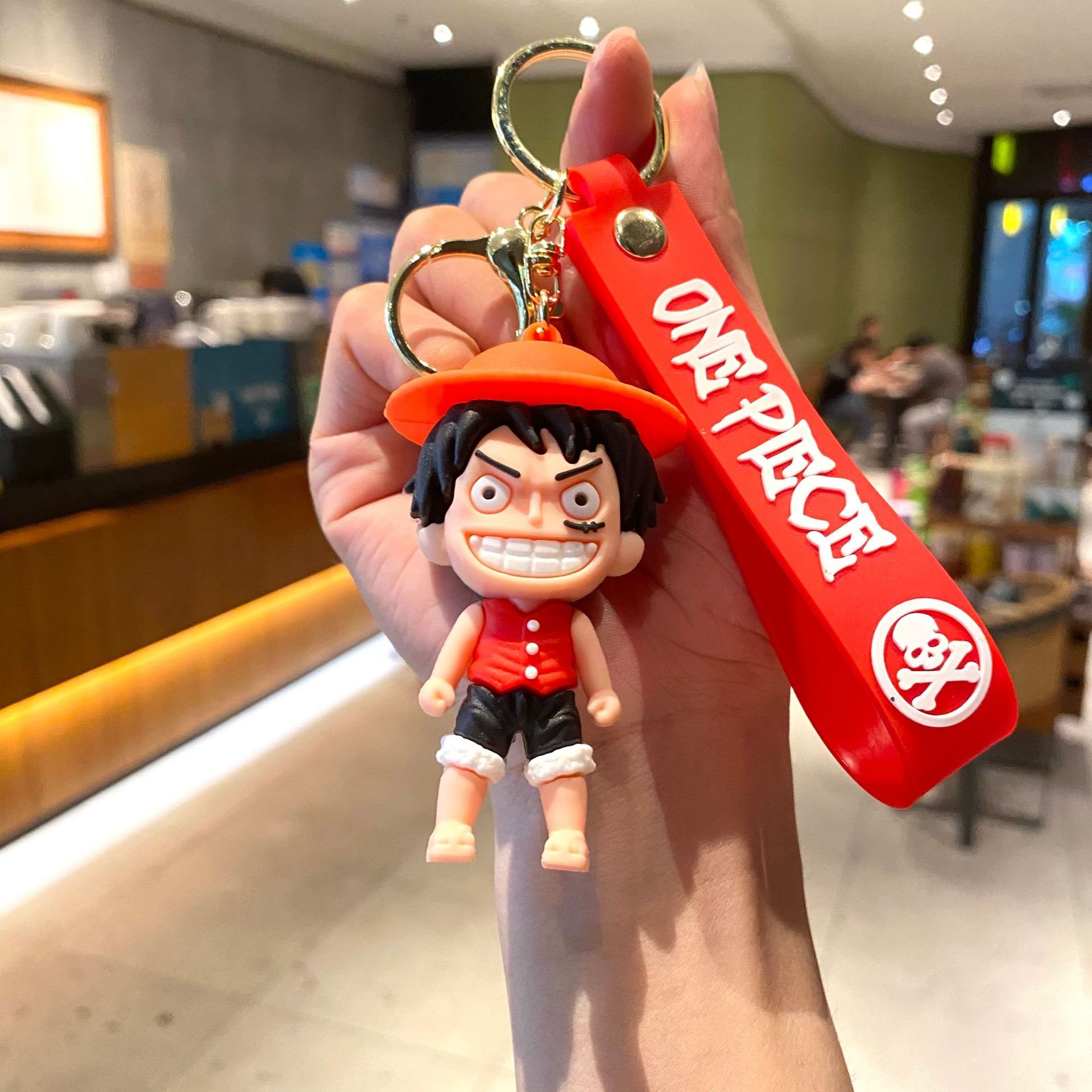 8 Designs Luffy Nami Anime Action Figure Keychain Cartoon Sanji Zoro Chopper Silicon keyring 3D Car Bag Key Chain Accessories