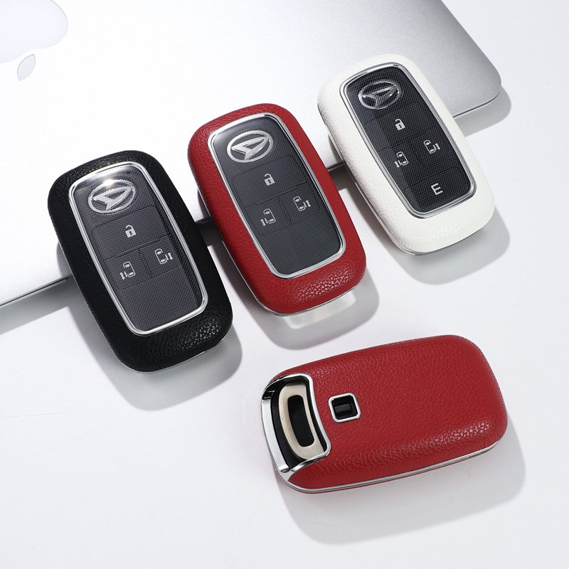 For DAIHATSU leather Key Fob Cover 3/4 button key shell fit for toyota DAIHATSU TantoLA600S/150S/800S key cover