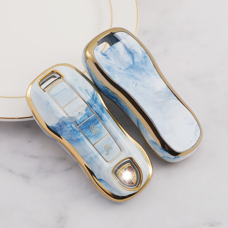Suitable for Porsche Accessories 911 Cayenne Coupe E-Hybrid Panamera Key Fob Cover Case Holder,TPU Car Remote Key case