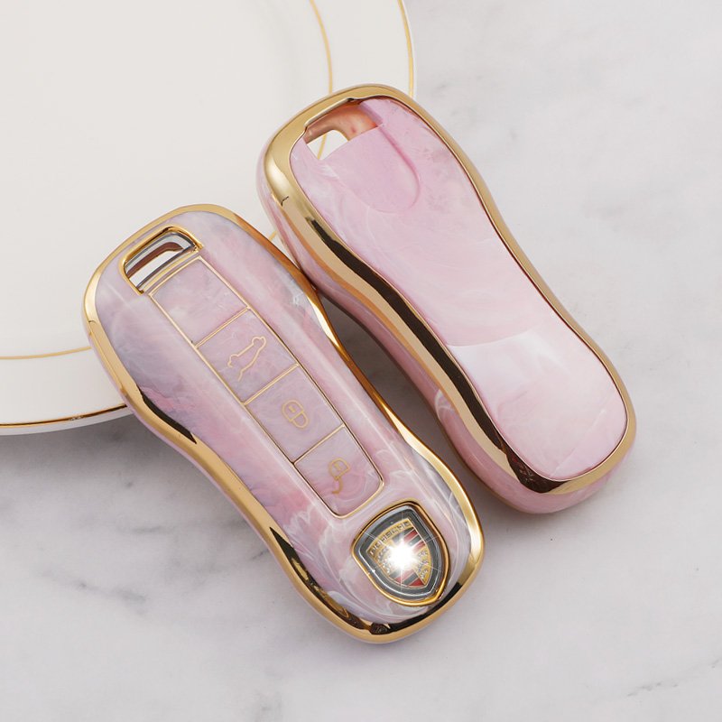 Suitable for Porsche Accessories 911 Cayenne Coupe E-Hybrid Panamera Key Fob Cover Case Holder,TPU Car Remote Key case