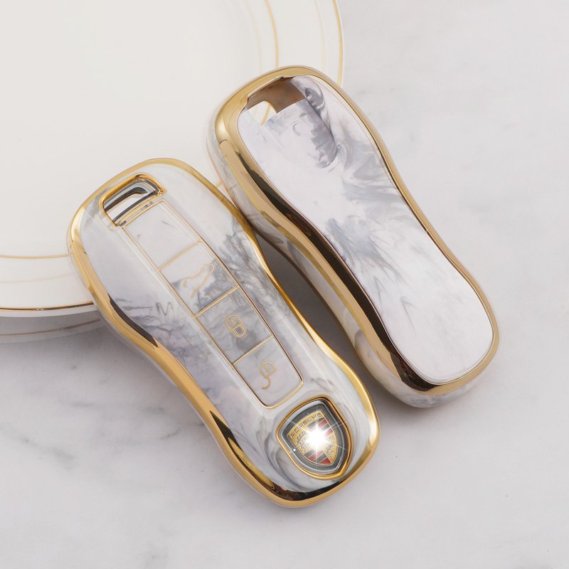 Suitable for Porsche Accessories 911 Cayenne Coupe E-Hybrid Panamera Key Fob Cover Case Holder,TPU Car Remote Key case