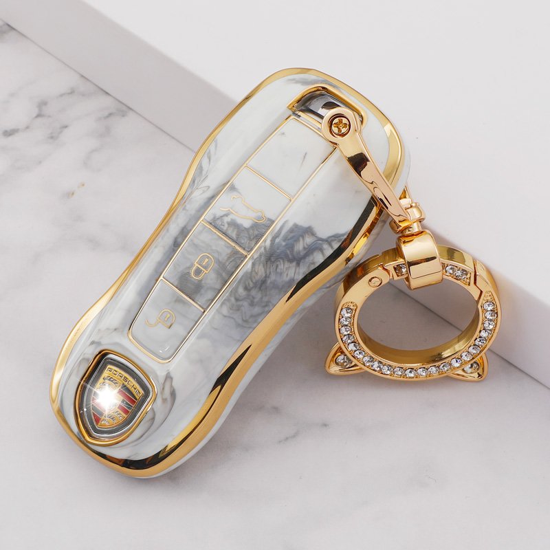 Suitable for Porsche Accessories 911 Cayenne Coupe E-Hybrid Panamera Key Fob Cover Case Holder,TPU Car Remote Key case