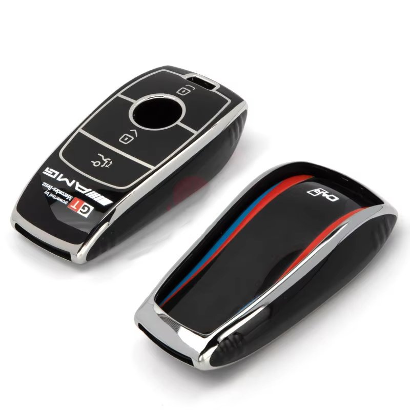 High quality car TPU key case with key chain Transparent waterproof for Mercedes-Benz A/B/E class AMG GLA/GLB/GLC/GLE/CLA AMG