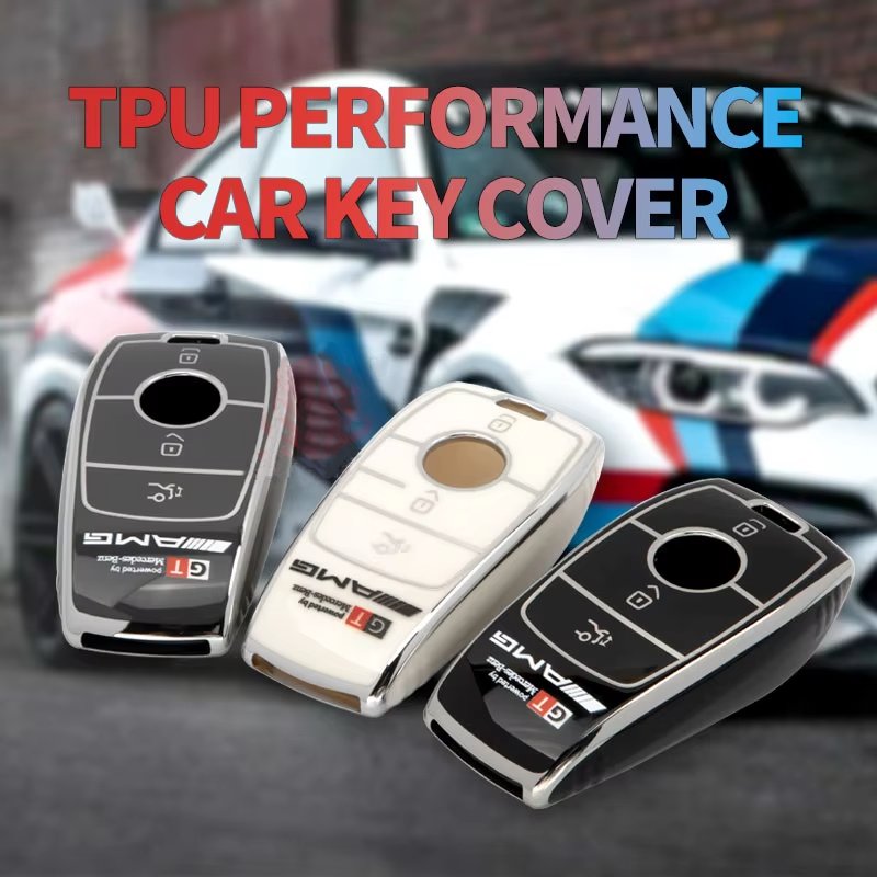 High quality car TPU key case with key chain Transparent waterproof for Mercedes-Benz A/B/E class AMG GLA/GLB/GLC/GLE/CLA AMG