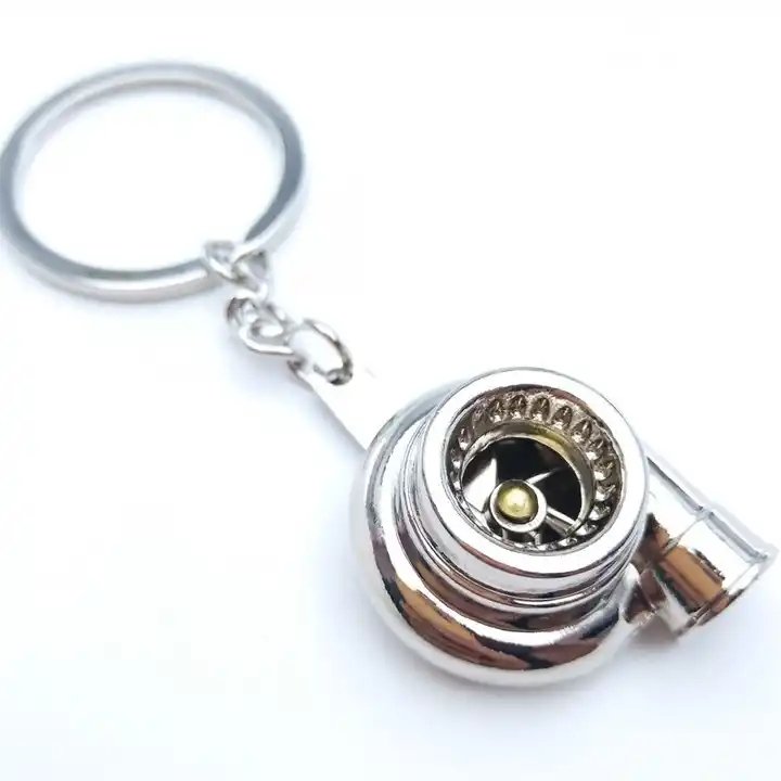 Mini Metal Car Turbine Crafts Charms Turbocharger Key Chain Car Turbine Pendant Accessories Gift Wholesale