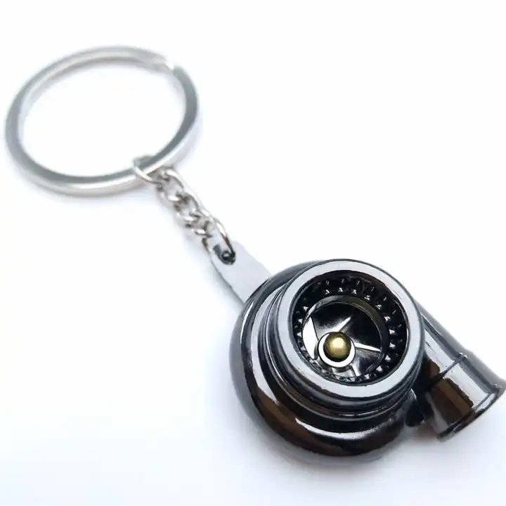 Mini Metal Car Turbine Crafts Charms Turbocharger Key Chain Car Turbine Pendant Accessories Gift Wholesale