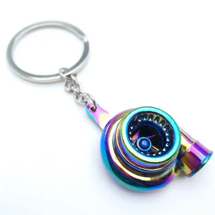 Mini Metal Car Turbine Crafts Charms Turbocharger Key Chain Car Turbine Pendant Accessories Gift Wholesale