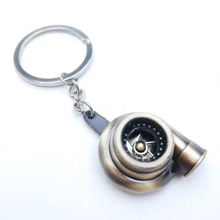 Mini Metal Car Turbine Crafts Charms Turbocharger Key Chain Car Turbine Pendant Accessories Gift Wholesale