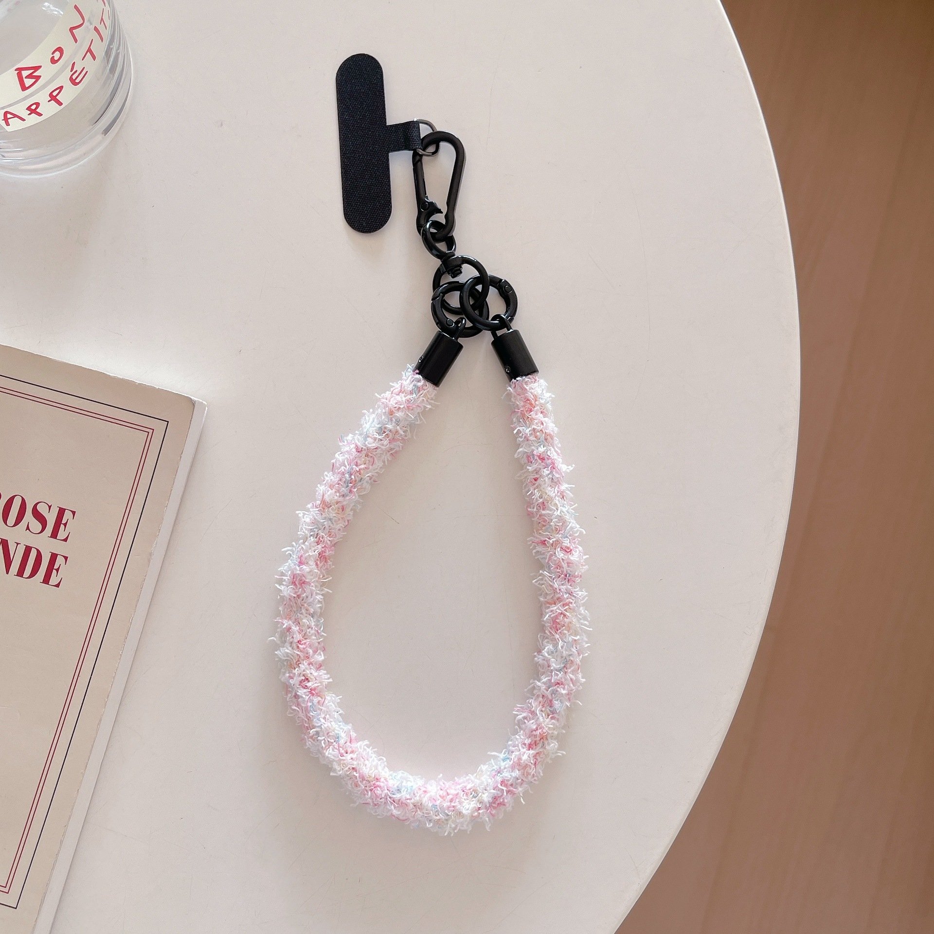 2024 New Promotional Gift Girl Pink Rope Phone Strap ID Card Lanyard Women Handbag Decoration Car Key Holder Cute Plush Keychain