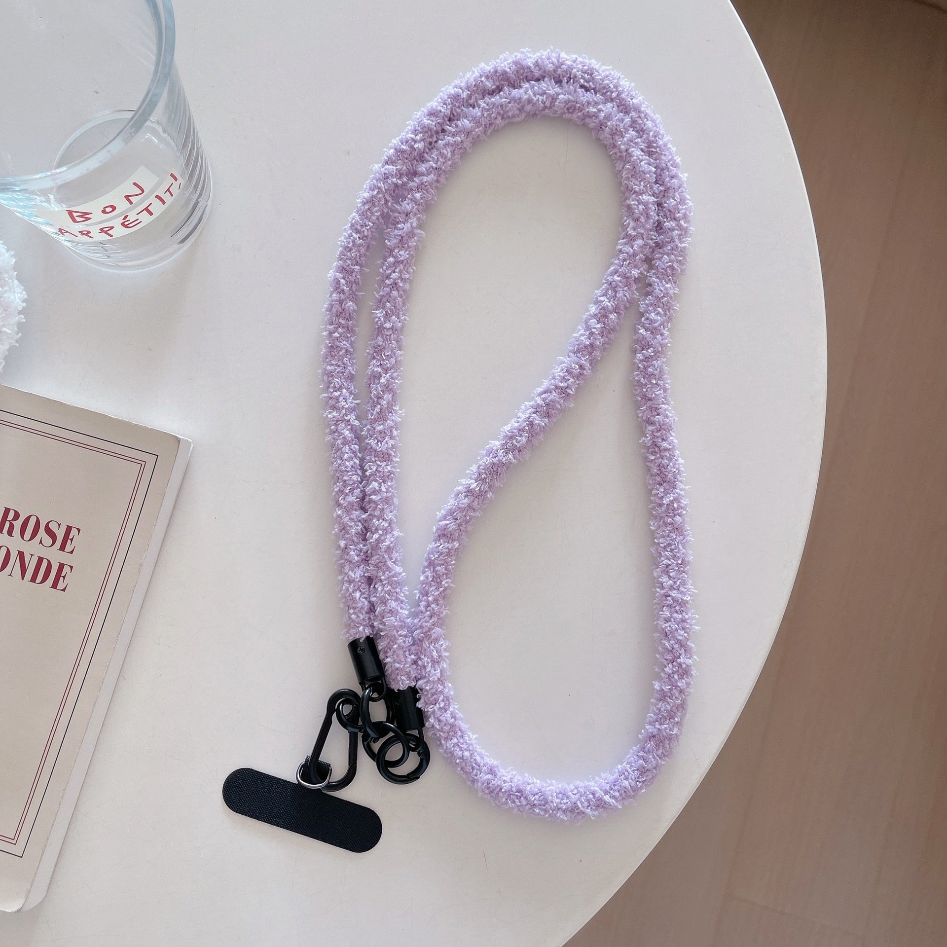 2024 New Promotional Gift Girl Pink Rope Phone Strap ID Card Lanyard Women Handbag Decoration Car Key Holder Cute Plush Keychain