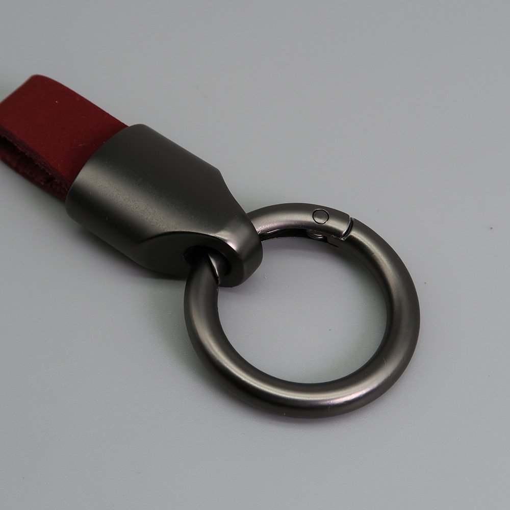 Custom Laser Logo Short Frosting Leather Car Keychain Key Chain For Car With Your Own Logo Keyrings Key Chain