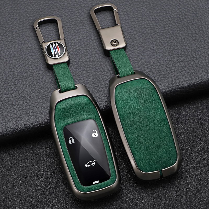 Automotive Accessories Interior Zinc Alloy Car Key Cover Case 3D Leather Smart Car Key Fob Holder Fit for Changan