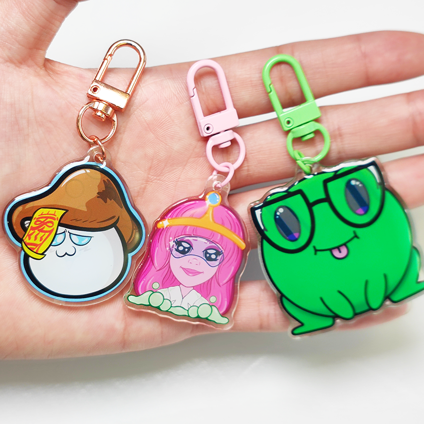 Manufacturer Acrylic Charm Keychains Custom Cheap Clear Printing Transparent Cartoon Acrylic Keychains